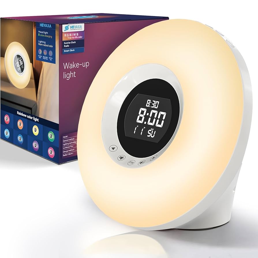 Amazon.com: HEYAXA Sunrise Alarm Clock with Wake Up Light